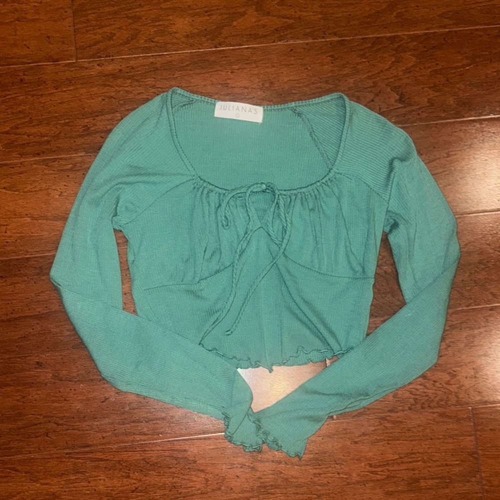 Teal Long Sleeve Blouse